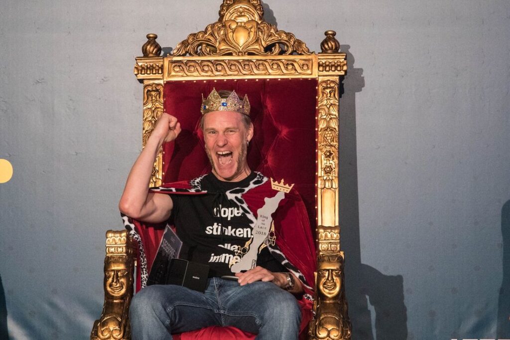 Marcus Baranski auf dem Thron beim King of the Lake 2018
