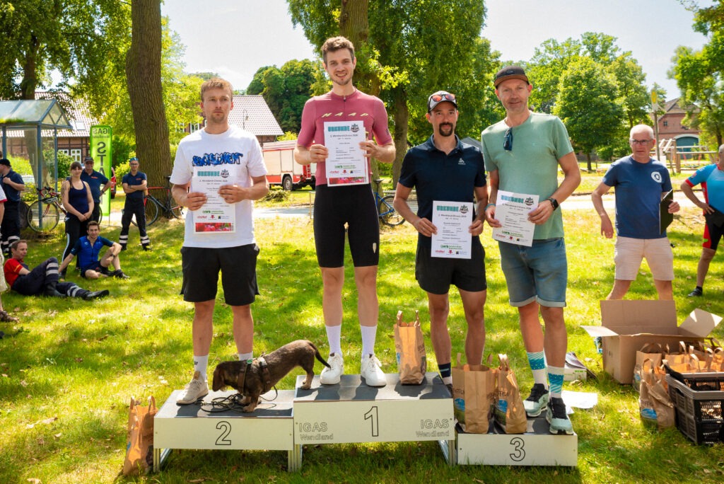 Das Podest der 45 Kilometer beim 2026er Wendland-Chrono